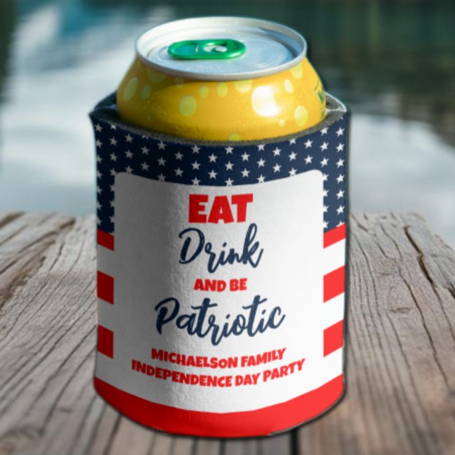 Enfriador De Latas Bebe y sé patriótico el 4 de julio (Subido por el creador)