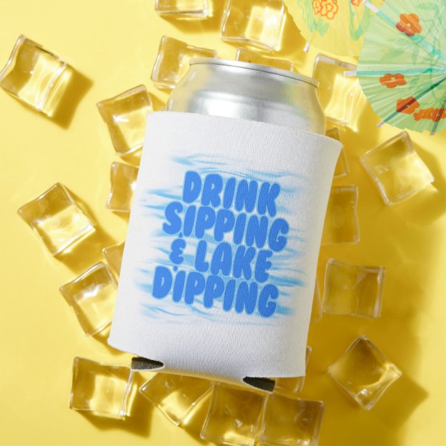 Enfriador De Latas Beber y agua azul de desinchazón del lago (Verano in situ)