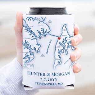 Enfriador De Latas Bebida favorita de la boda azul del Chesapeake Bay