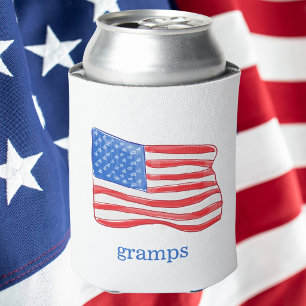 Enfriador De Latas Bebida Patriótica de Bandera Americana Personaliza