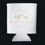 Enfriador De Latas Bebidas acuáticas brunch y ducha de novia burbujea<br><div class="desc">Champán rosa y moderno y cócteles soltera fiesta de bienvenida</div>