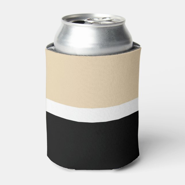 Enfriador De Latas Beige Black Abstract Stripe (Lata Anverso)