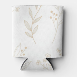 Enfriador De Latas Beige Floral Boho Boda
