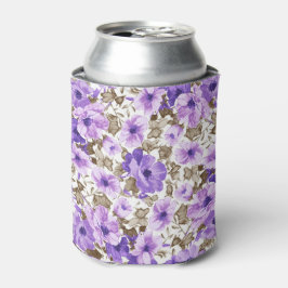 Enfriador De Latas bellas flores púrpura vintage