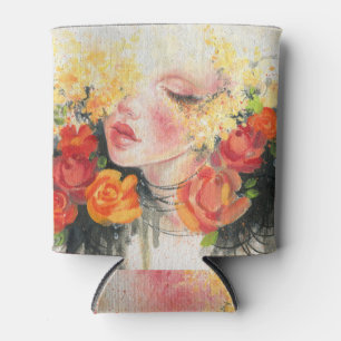Enfriador De Latas Belleza en flores: elegancia de pintura al óleo