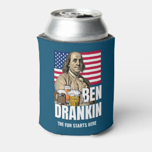 Enfriador De Latas BEN DRANKIN 4 de julio Benjamin Franklin