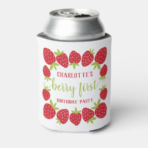 Enfriador De Latas Berry First Strawberry Primer Personalizado Fiesta