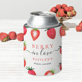 Enfriador De Latas Berry In Love Strawberry Bridal Shower Favor