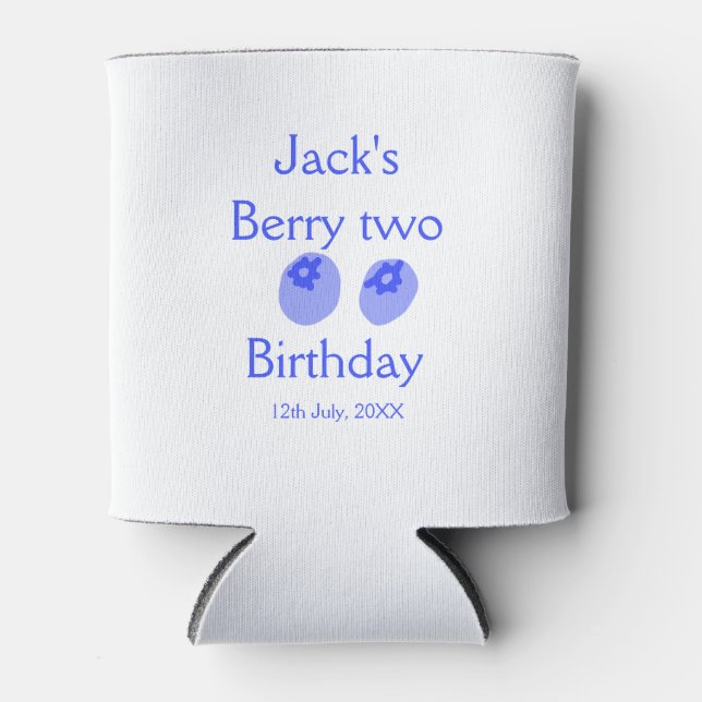 Enfriador De Latas Berry two birthday blue berry add name date kids r (Anverso)
