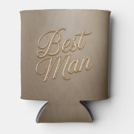 Enfriador De Latas Best Man Gold Script Can Cooler