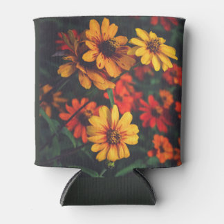 Enfriador De Latas Beverage Cooler Yellow Orange Daisy Floral