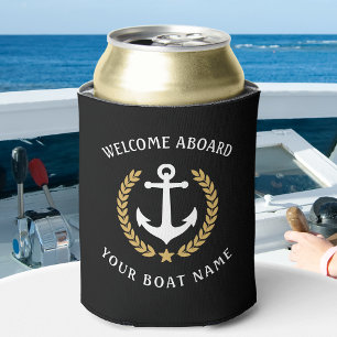 Enfriador De Latas Bienvenida a bordo Nombre del barco Anchor Laurel