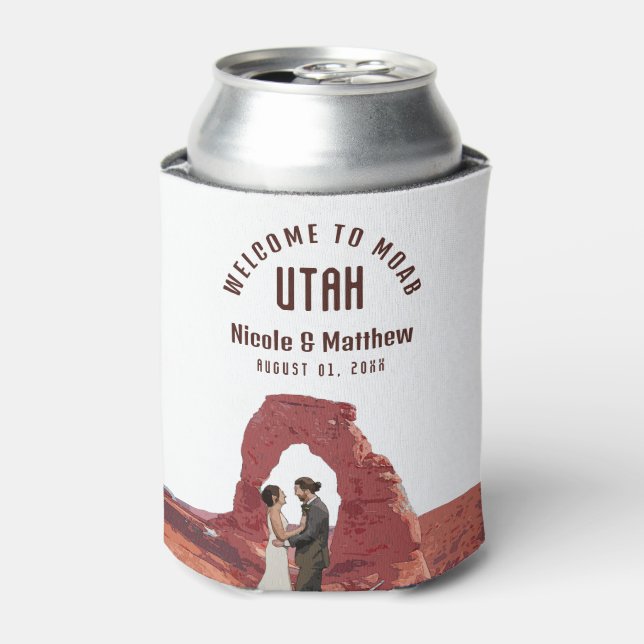 Enfriador De Latas Bienvenida Boda Utah Moab Arches Park (Lata Anverso)