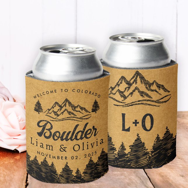 Enfriador De Latas Bienvenida Minimalista Boda de Boulder Colorado (Subido por el creador)