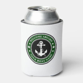 Enfriador De Latas Bienvenido a bordo de tu nombre de barco Anchor St