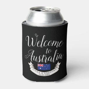 Enfriador De Latas Bienvenidos a Australia   Personalizado de bodas d