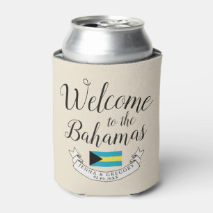 Enfriador De Latas Bienvenidos a Bahamas Personalizado de bodas de