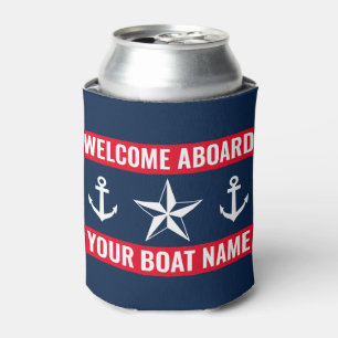 Enfriador De Latas Bienvenidos a bordo nombre de barco personalizado 