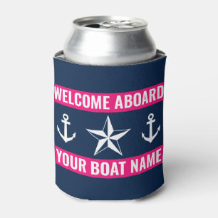 Enfriador De Latas Bienvenidos a bordo personalizado nombre barco nau