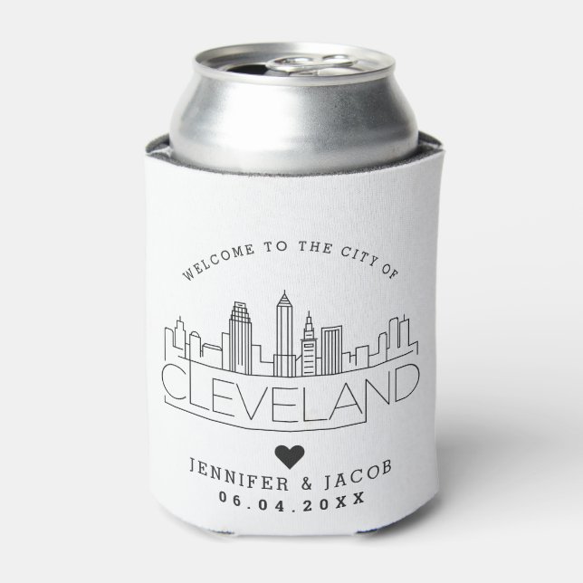 Enfriador De Latas Bienvenidos a Cleveland | Boda Favor Invitado (Lata Anverso)