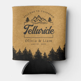 Enfriador De Latas Bienvenidos A Telluride Colorado Boda Minimalista