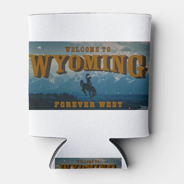 Enfriador De Latas Bienvenidos al Rótulo Wyoming (Anverso)