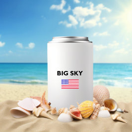 Enfriador De Latas Big Sky USA Bandera estadounidense de color claro