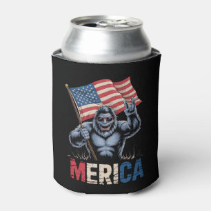 Enfriador De Latas Bigfoot Merica Roca Bandera Americana Patriótica 