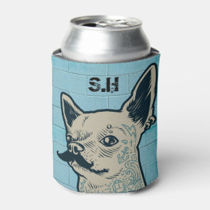 Enfriador De Latas Bigote Chihuahua Grafiti Monograma