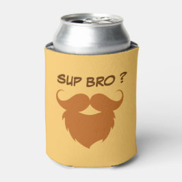 Enfriador De Latas Bigote Marrón Divertido