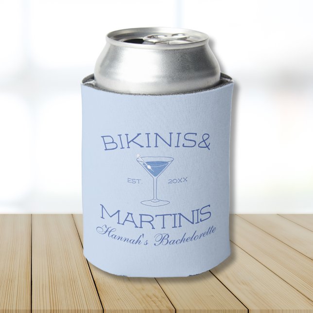 Enfriador De Latas Bikinis Y Martinis Beach Bachelorette Weekend (Bikinis And Martinis Beach Bachelorette Weekend Can Cooler)