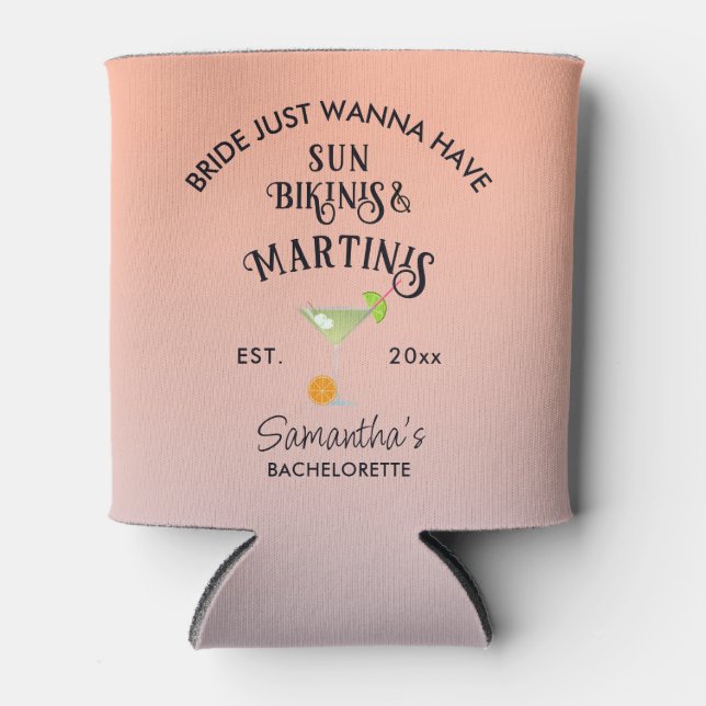 Enfriador De Latas Bikinis y Martinis Fiesta Tropical de Piscina de D (Anverso)