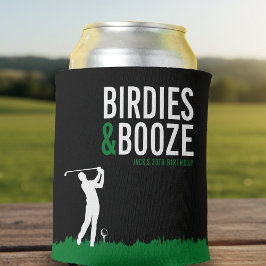 Enfriador De Latas Birdies & Booze Adult Golf Birthday Party Black