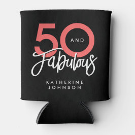 Enfriador De Latas Black 50 y Fabulous Modern 50 cumpleaños