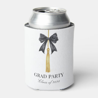 Enfriador De Latas Black Bow Coquette Grad Party