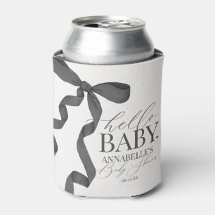 Enfriador De Latas Black Coquette Bow Chica Baby Shower Favoritos de