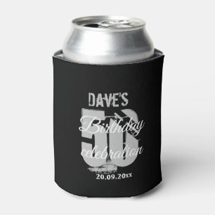 Enfriador De Latas Black Gray Personalizado 50 a cualquier fiesta de