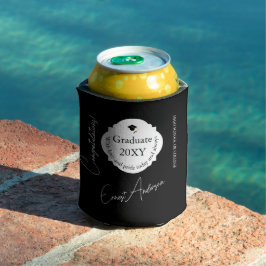 Enfriador De Latas Black Modern Graduate Felicita Graduación