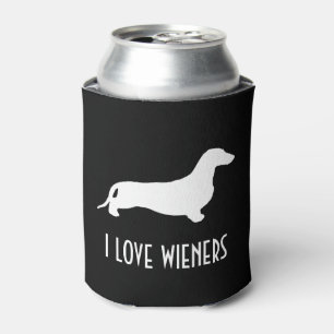 Enfriador De Latas Blanco de la silueta del Dachshund + sus ideas