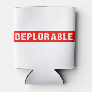 Enfriador De Latas Blanco DEPLORABLE en rojo