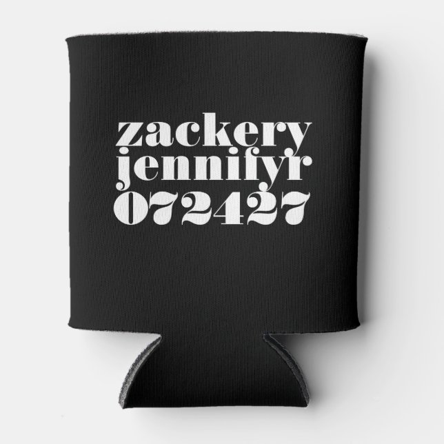 Enfriador De Latas Blanco negro negrita moderno (Anverso)