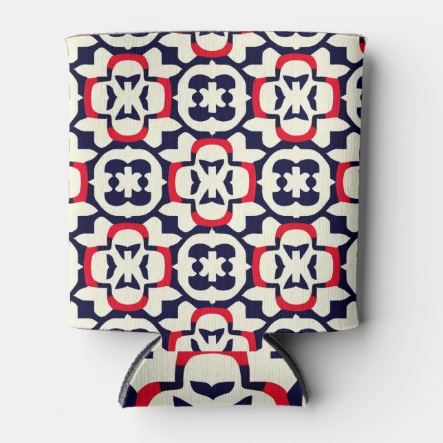 Enfriador De Latas Blanco rojo y azul de lujo (Anverso)