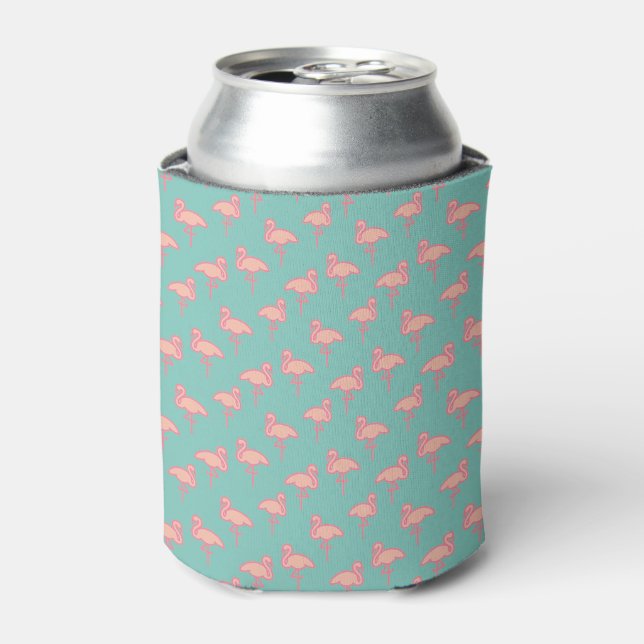 Enfriador De Latas Bloque de flamencos rosados (Lata Anverso)