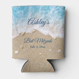 Enfriador De Latas Blue Beach Waves Bat Mitzvah Cooler