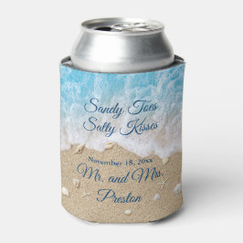 Enfriador De Latas Blue Beach Waves Sandy Toes Cooler