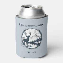 Enfriador De Latas Blue Deer Woods & Mountains Personalizado Texto y 