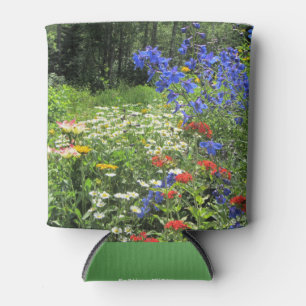Enfriador De Latas Blue Delphinium Daisies Cruz Maltesa