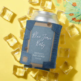 Enfriador De Latas Blue Jean Baby Denim Baby Shower