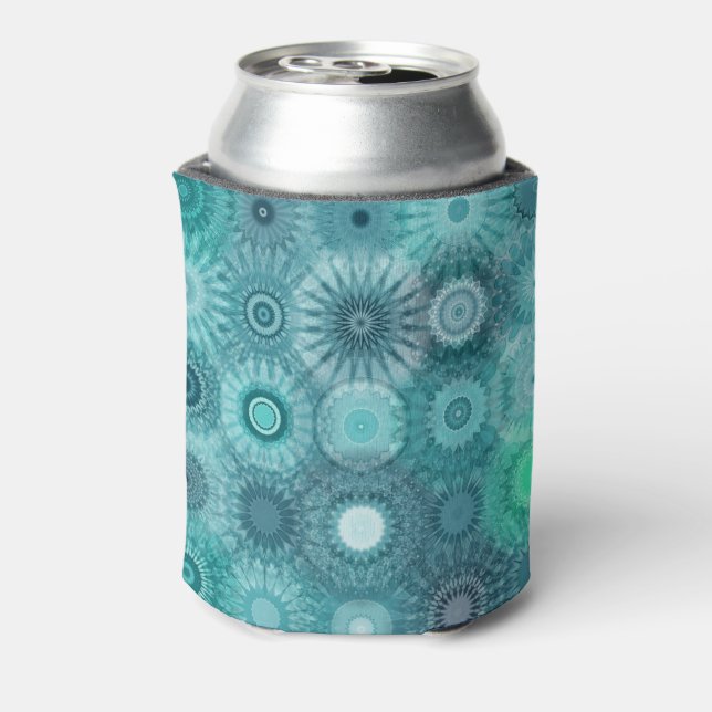 Enfriador De Latas Blue Mandalas Abstract Ornate Pattern (Reverso de la lata)