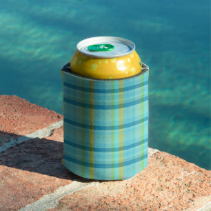 Enfriador De Latas Blue Plaid by Shirley Taylor